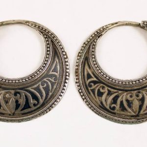 Dagestan niello silver earrings