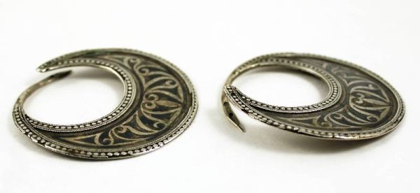 Dagestan niello silver earrings