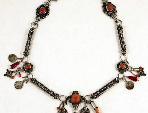 Amazigh/Berber silver and coral fibulas, Morocco