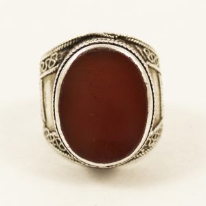 Turkoman silver and carnelian ring