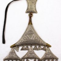 Huge Niger Tuareg Ethnic Tribal Brass Amulet popular 135X120 mm, African Shield Pendant (SA241)