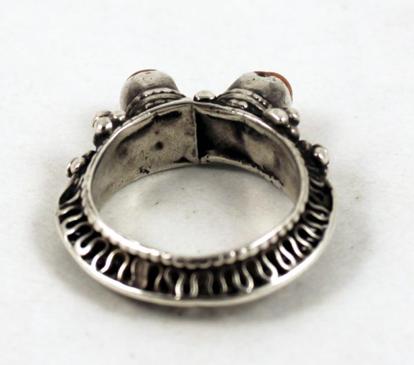 Yemen silver and coral ring