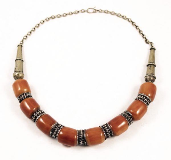 Silver Yemen filigree beads necklace