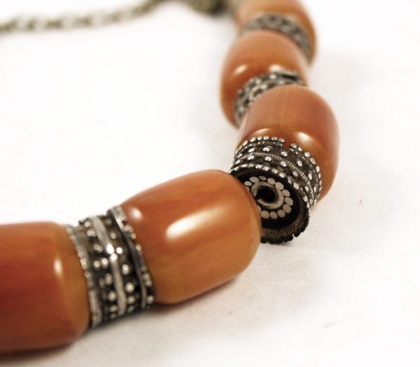 Silver Yemen filigree beads necklace