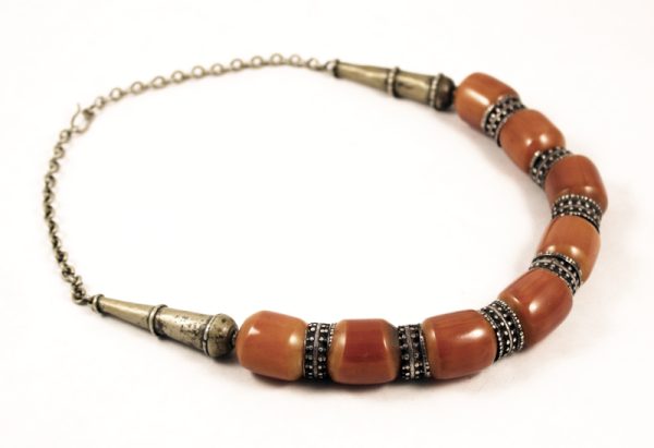 Silver Yemen filigree beads necklace