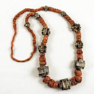 Minangkabau silver coral necklace