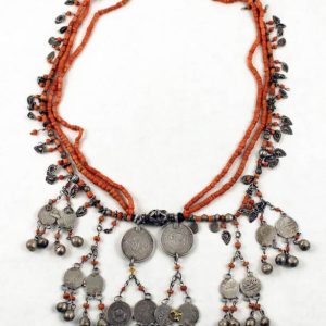 Tajik-coral-and-silver-necklace