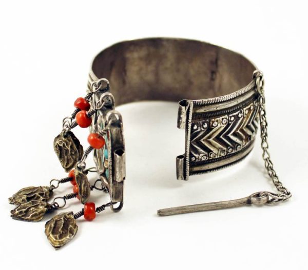 Uzbek silver and turquoise bracelet bukhara