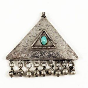 Oman saudi arabia triangular silver amulet