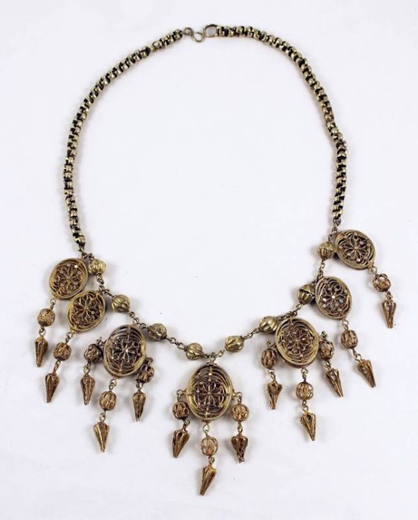 Minangkabau gilded silver necklace, Sumatra (Indonesia)