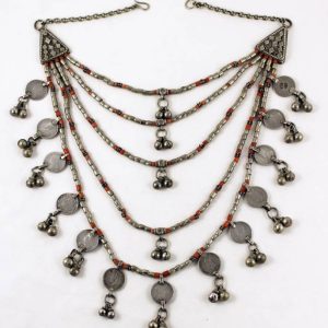 Silver and coral necklace yemen