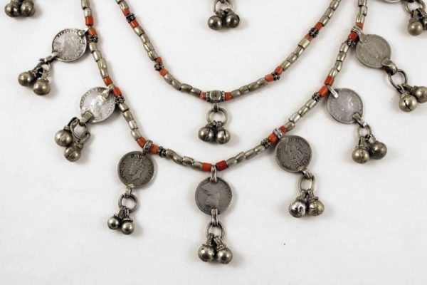 Silver and coral necklace yemen