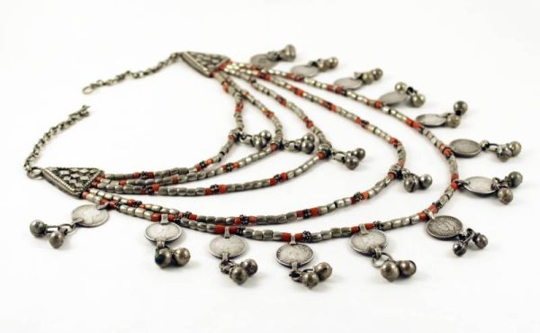 Silver and coral necklace yemen