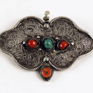 tibetan-silver coral-and-turquoise--buckle